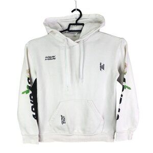 Womens White Adidas Hoodie Sweatshirt Floral Long Sleeve Size M
